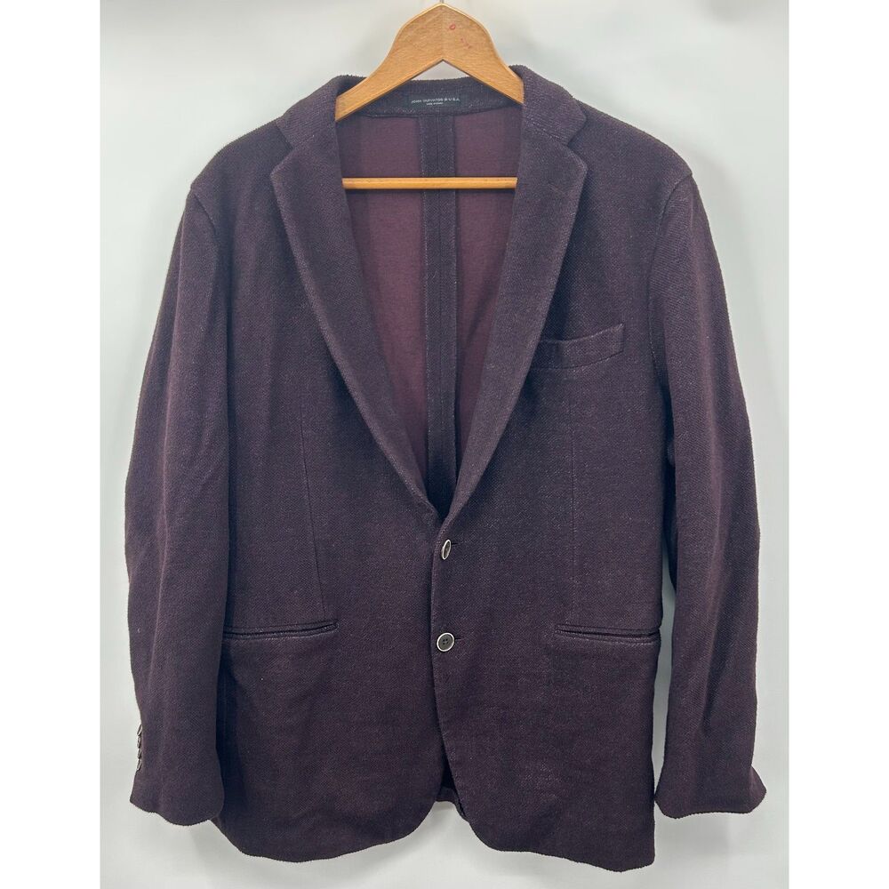 John Varvatos Mens Varick Cotton Blend Knit Sport Coat 44R Purple Blazer Jacket - Picture 1 of 8